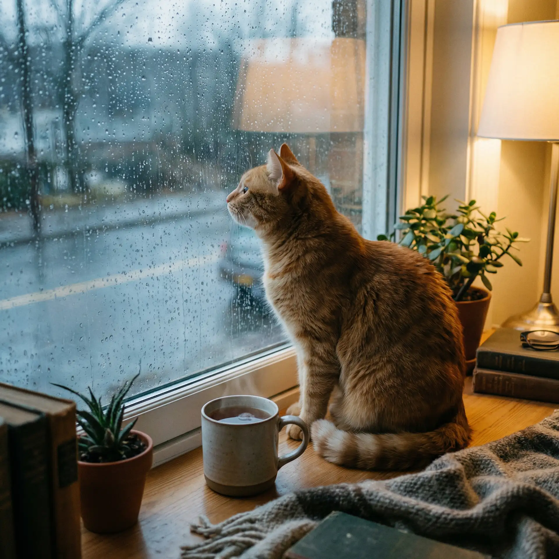 猫咪望着窗外的雨 - poronodrome重口另类